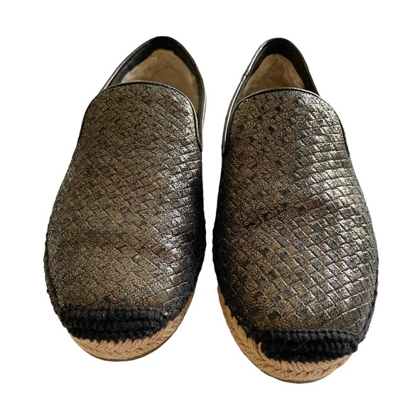 UGG Women's Sandrinne Metallic Bronze Espadrille Slip-On Shoes Size‎ 7 Woven - Picture 2 of 7